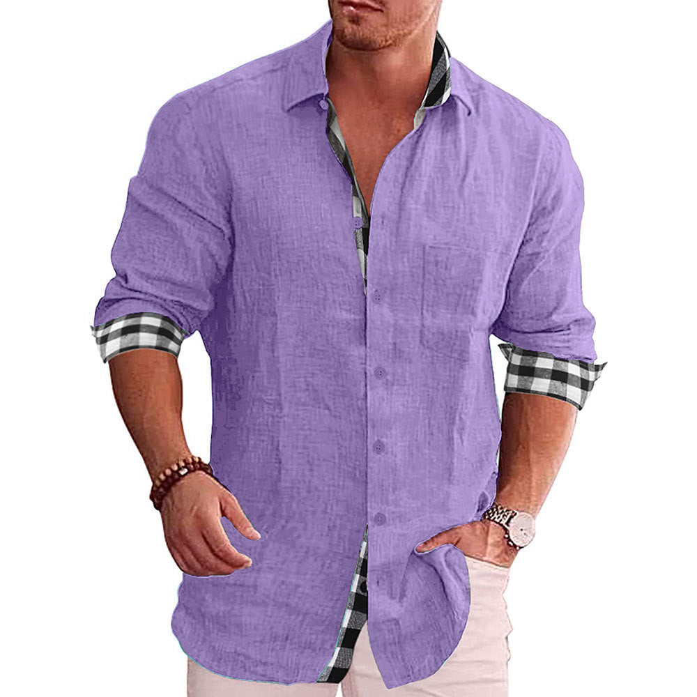 Summer Gentleman Paneled Casual Buttons Pocket Blouse