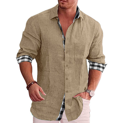 Summer Gentleman Paneled Casual Buttons Pocket Blouse