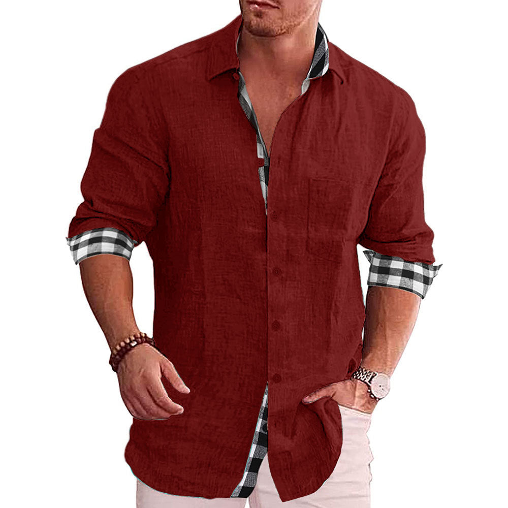 Summer Gentleman Paneled Casual Buttons Pocket Blouse