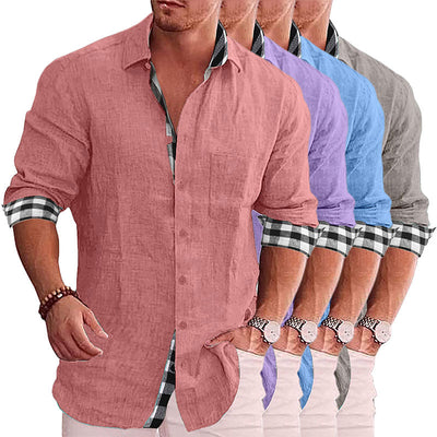 Summer Gentleman Paneled Casual Buttons Pocket Blouse